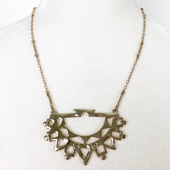 Tre Vero Tribal Gold-Toned Necklace ZC52 - Picture 1 of 5
